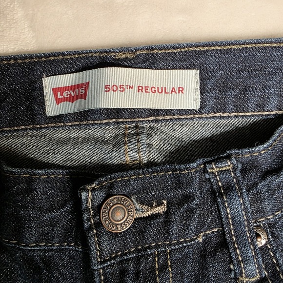 Levi's 505 Jeans Youth 16 Regular 28x28 Blue Straight Leg Medium Wash Denim - Picture 7 of 8